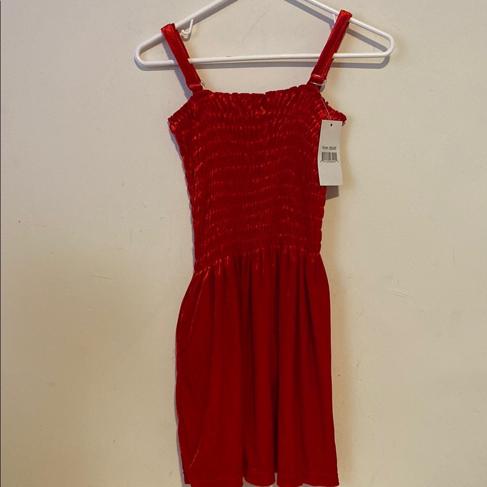 Just Love Red Smocked Sundress Sleeveless Casual NWT